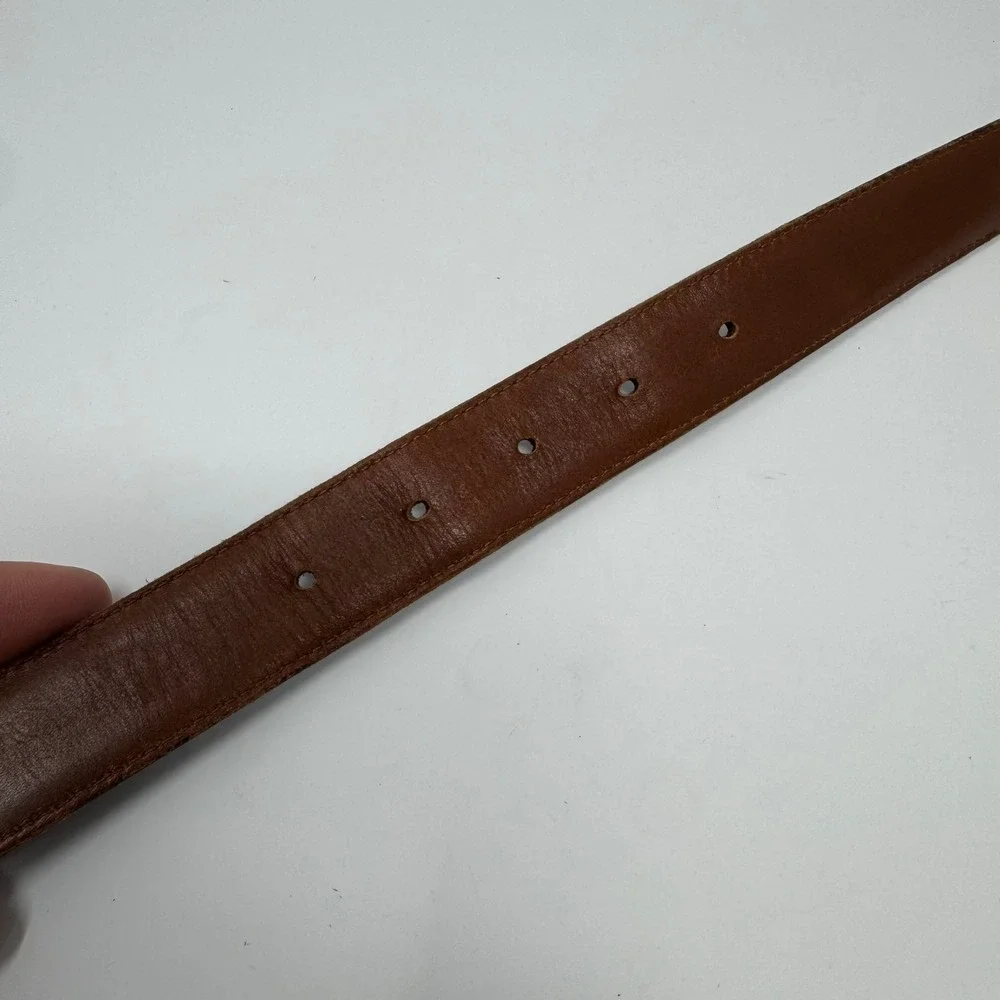 Coach 5800 Mocha Burnished Cowhide Brown Brass Buckle Belt Men's 40